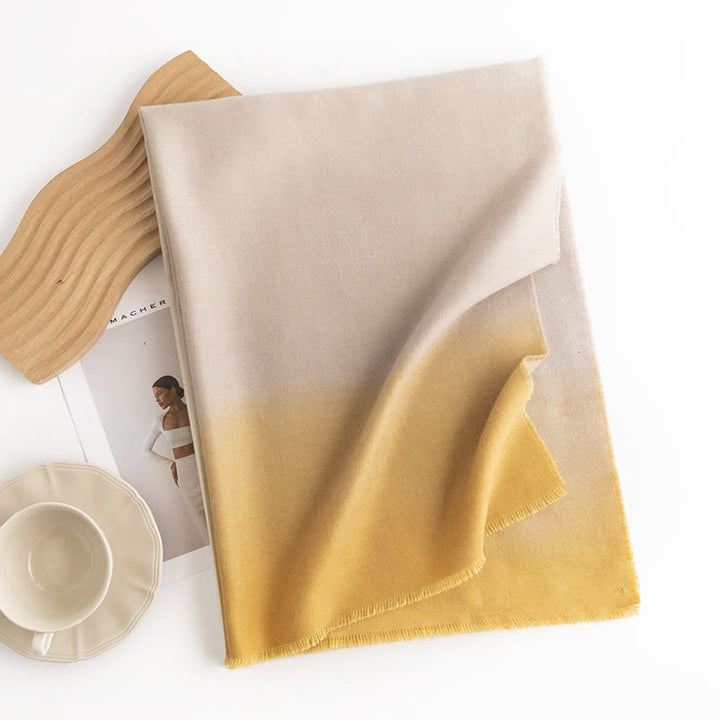 Écharpe simple et polyvalente de couleur unie dégradée pour femme
