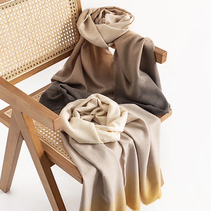 Écharpe unie dégradée, simple et polyvalente pour femme - image 3