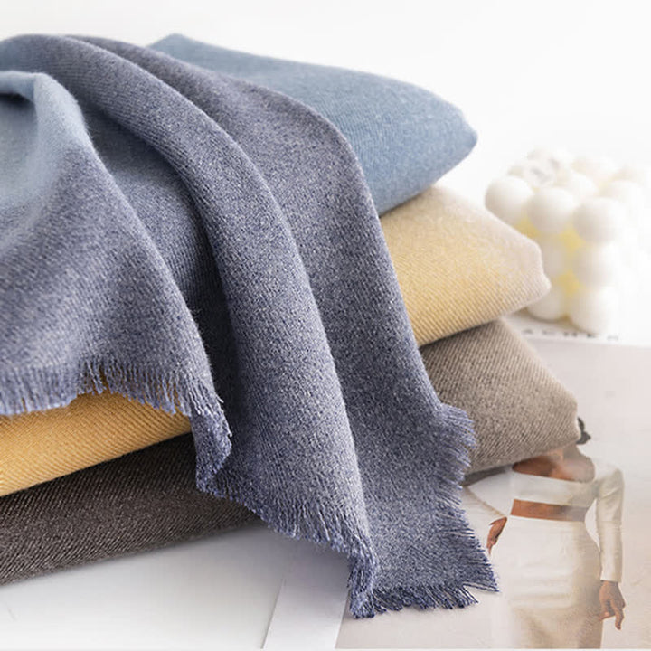 Écharpe simple et polyvalente de couleur unie dégradée pour femme