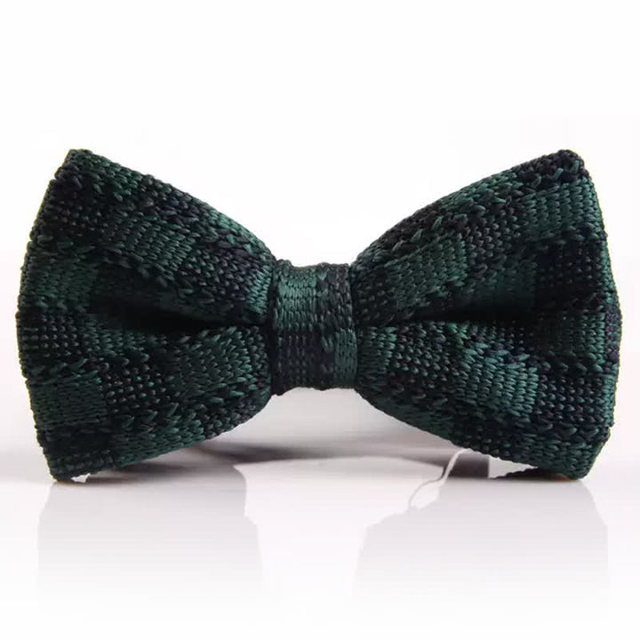 Nœud papillon tricoté à motif damier pour homme