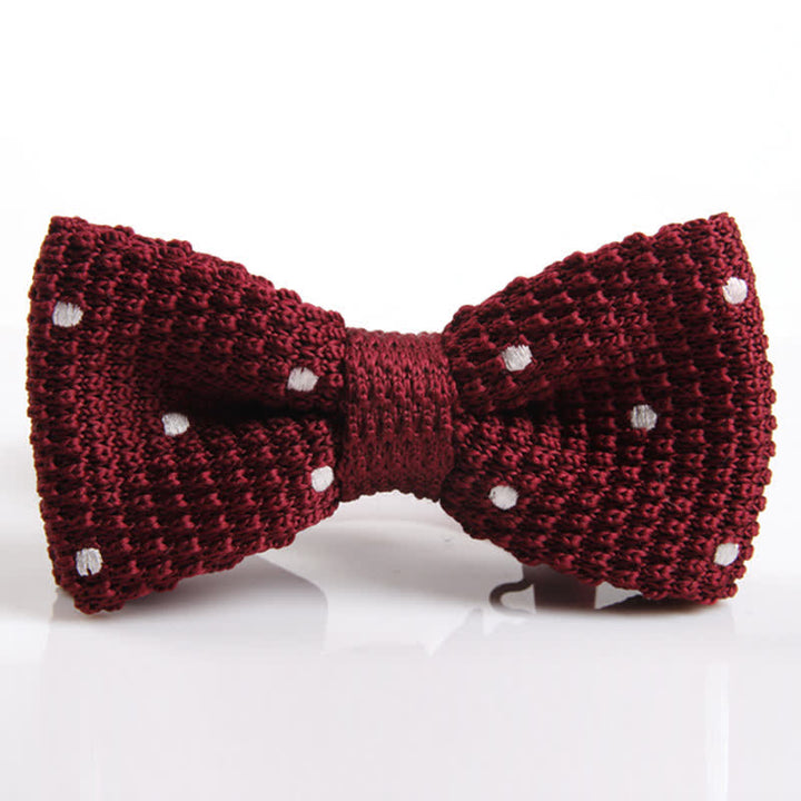 Nœud papillon tricoté à pois pour homme