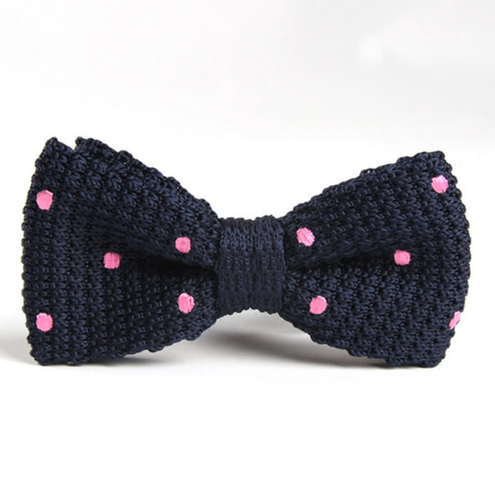Nœud papillon tricoté à pois pour homme