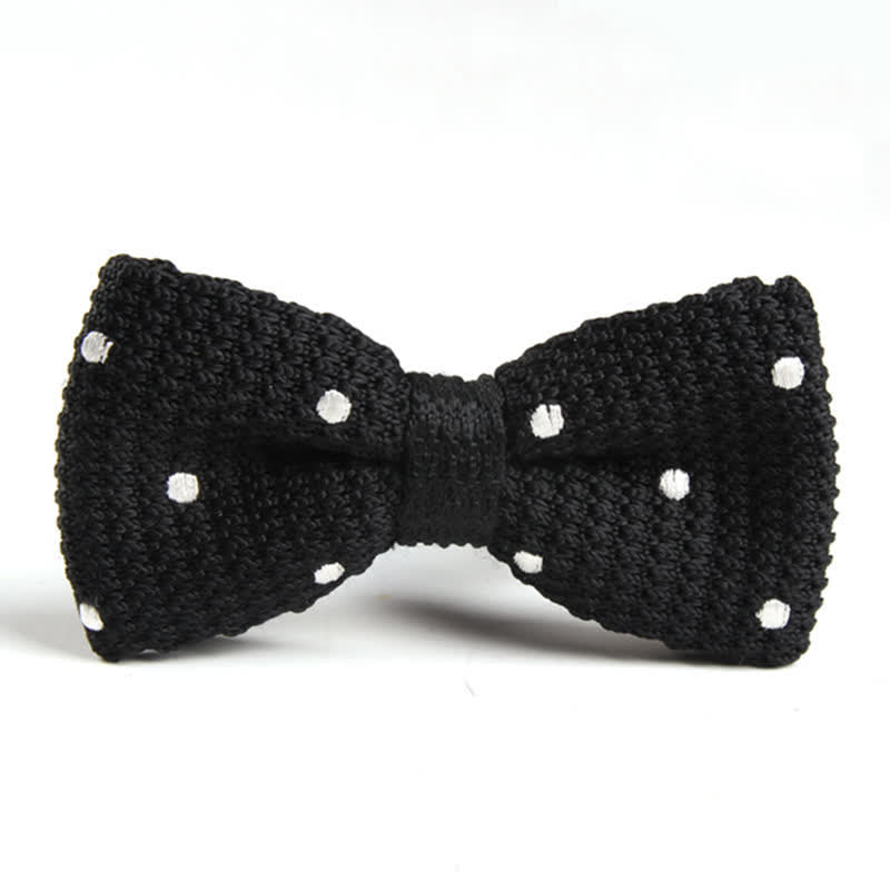 Nœud papillon tricoté à pois pour homme