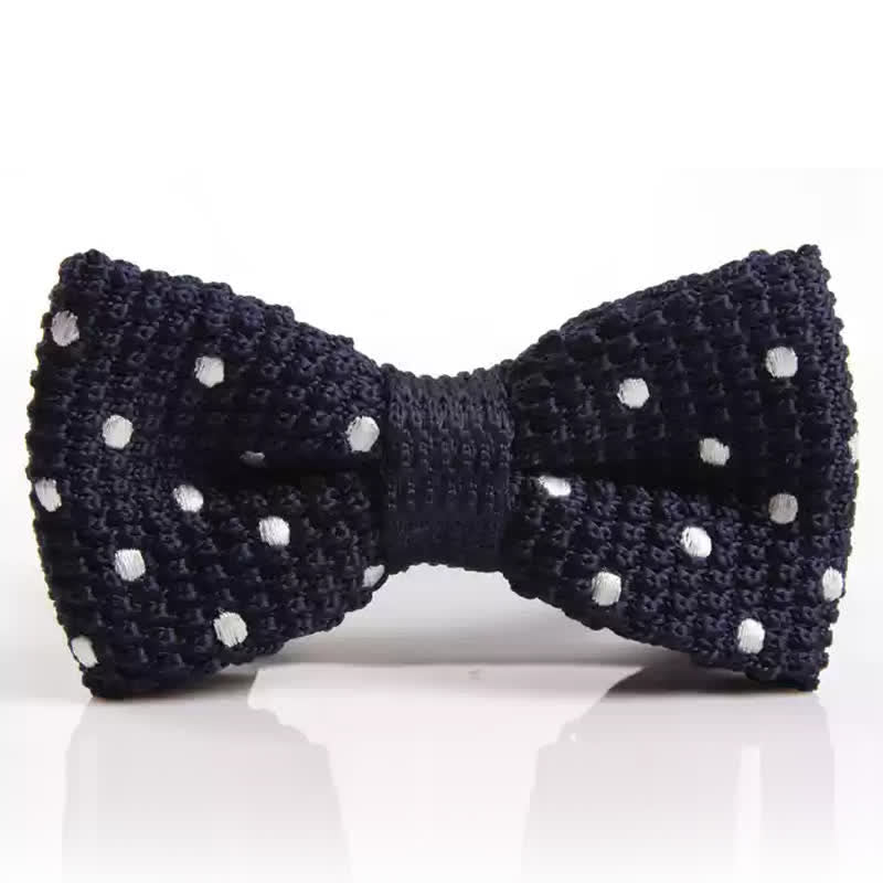 Nœud papillon tricoté à pois pour homme