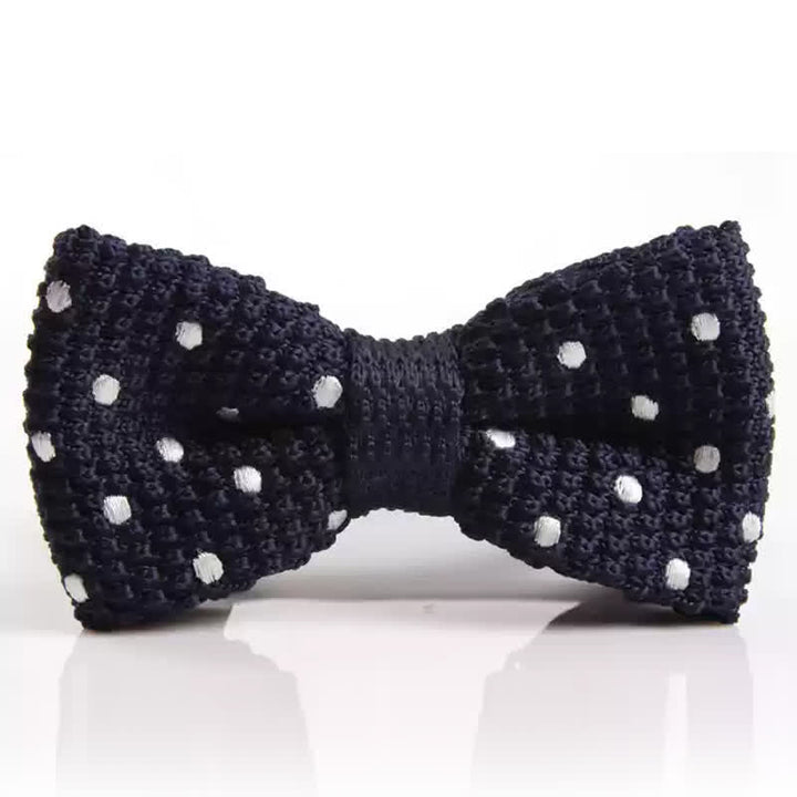 Nœud papillon tricoté à pois pour homme