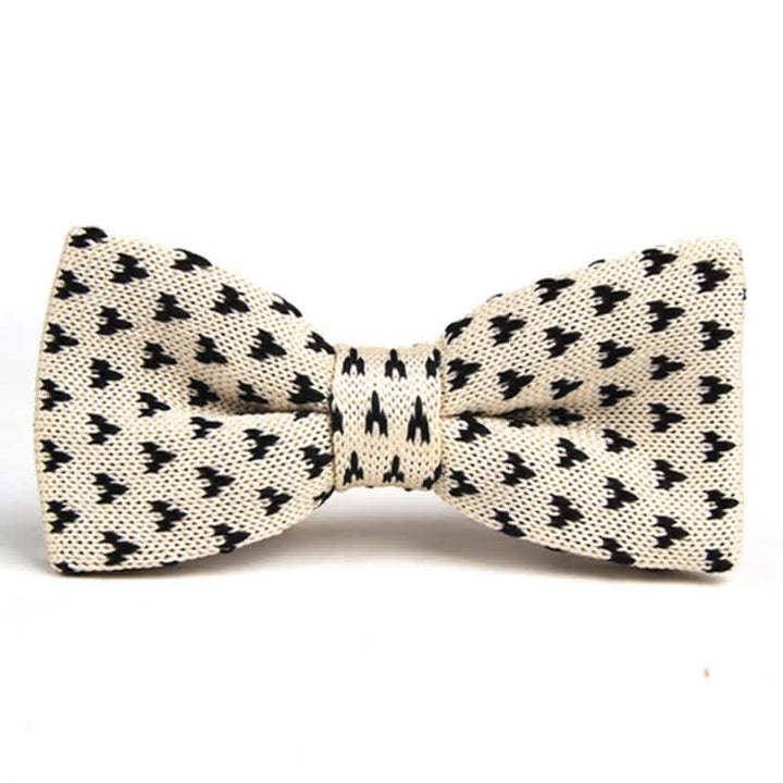 Nœud papillon tricoté à carreaux pied-de-poule pour homme