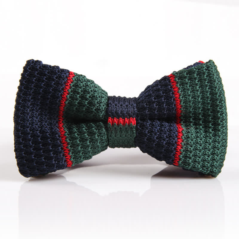 Nœud papillon tricoté à rayures tricolores pour homme