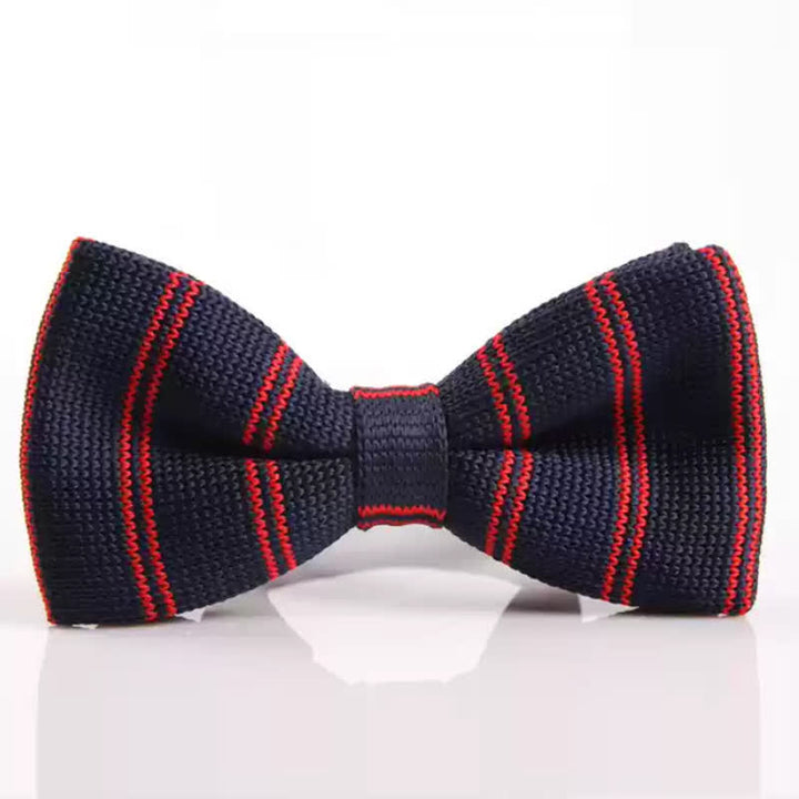 Nœud papillon tricoté à rayures simples pour hommes