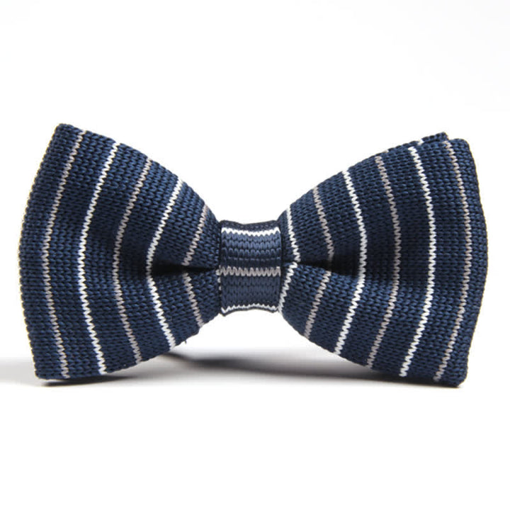 Nœud papillon tricoté à rayures simples pour hommes