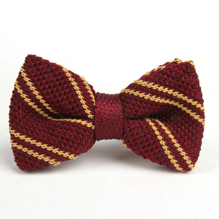 Nœud papillon en tricot croisé diagonal de style britannique pour homme