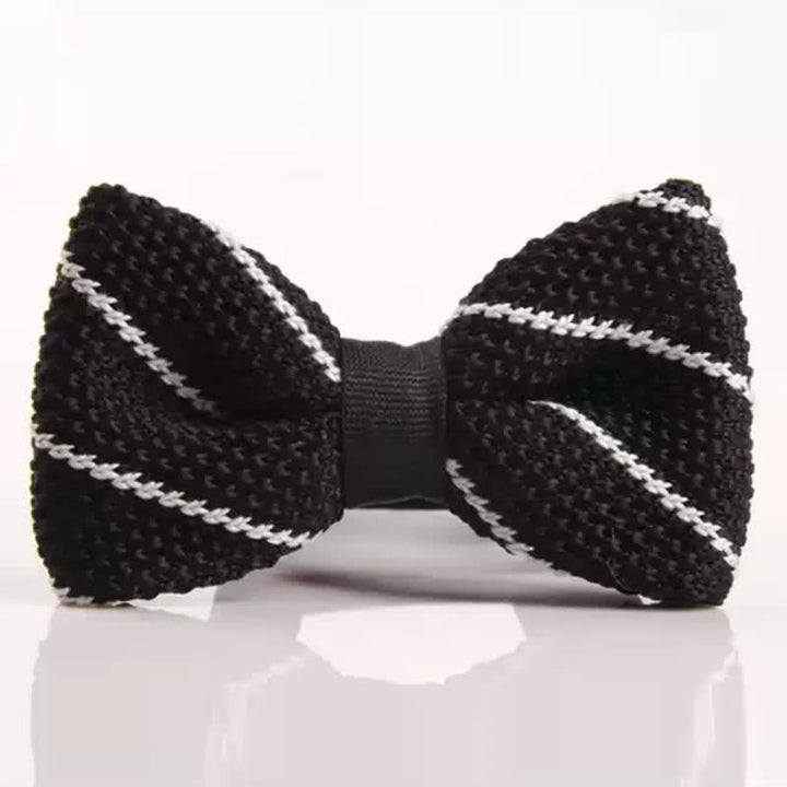 Nœud papillon en tricot croisé diagonal de style britannique pour homme