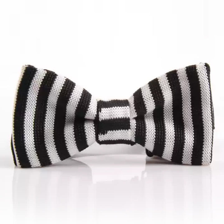 Nœud papillon fantaisie en tricot rayé chic pour homme