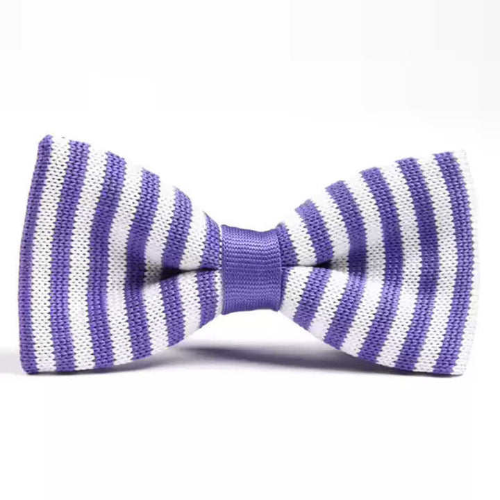 Nœud papillon fantaisie en tricot rayé chic pour homme