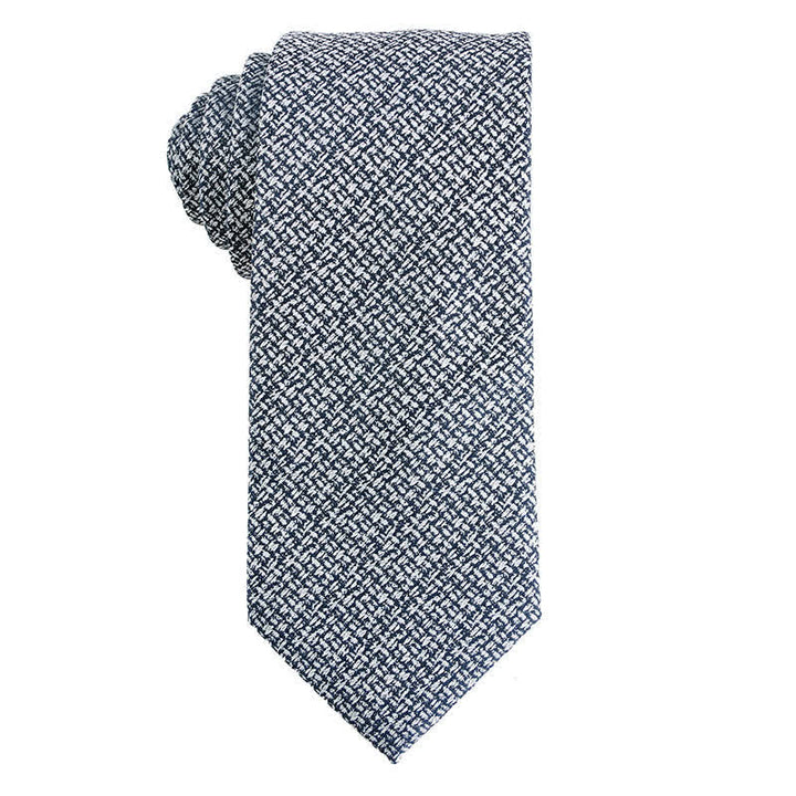 Cravate pour homme série gris foncé à rayures et pois cachemire