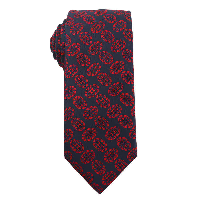 Cravate de mariage élégante pour homme, série rouge vin foncé - Style #4 - image 5