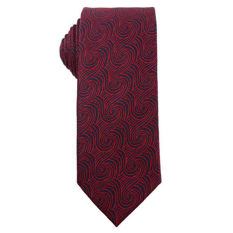 Cravate de mariage élégante pour homme, série rouge vin foncé