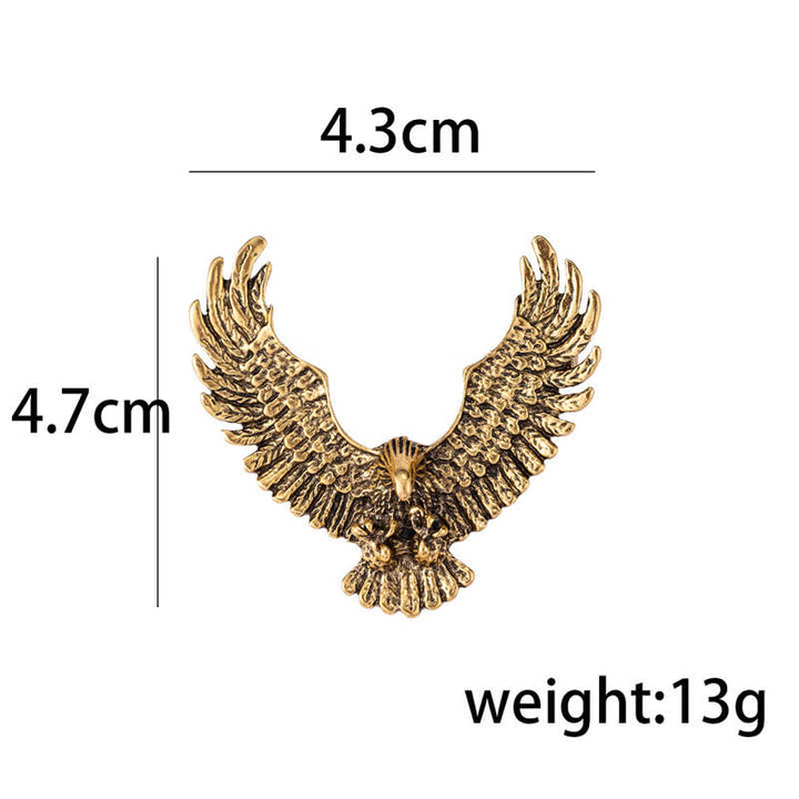 Broche rétro pour homme représentant un aigle aux ailes déployées