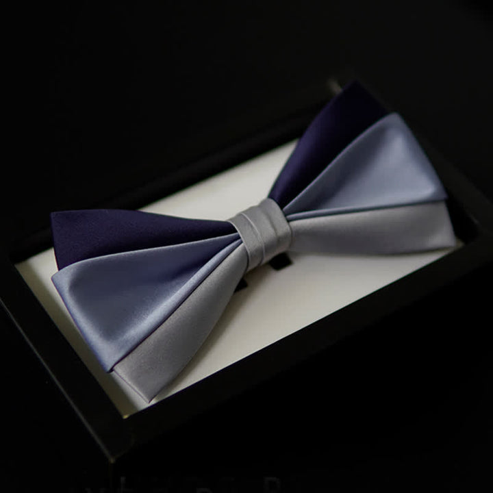 Nœud papillon contrastant bleu marine et gris pour homme