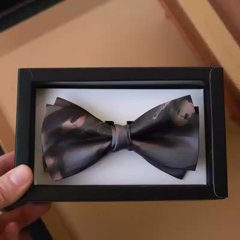 Nœud papillon dégradé de couleur marron et gris pour homme