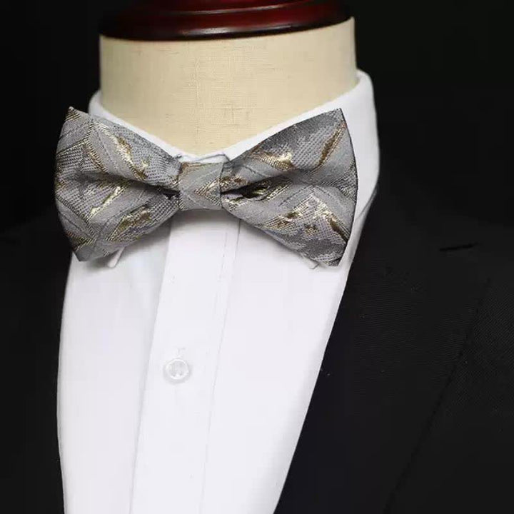 Nœud papillon jacquard doré délicat et intemporel pour homme