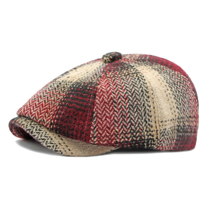 Béret gavroche à chevrons rayé de style britannique - Rouge - Réglable (21 5/8"-23 1/4") - image 12