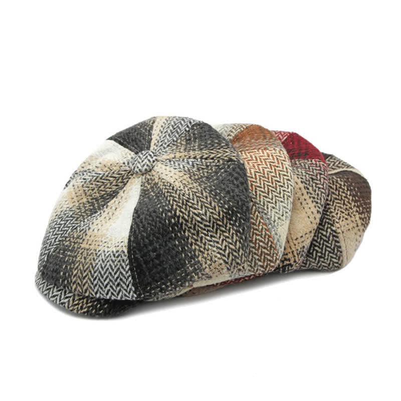 Béret gavroche à chevrons rayé de style britannique - image 2