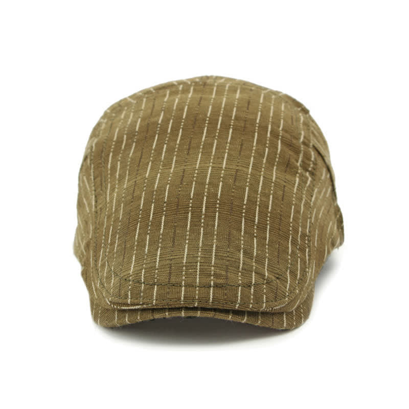 Béret plat classique à rayures et à visière décontractée