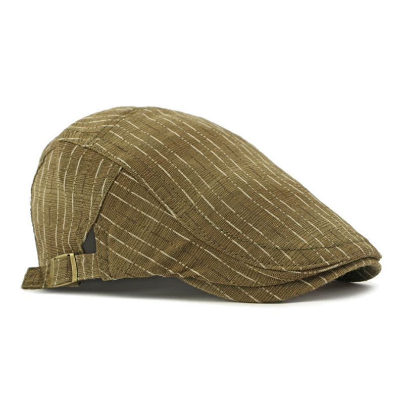 Béret plat classique à rayures et à visière décontractée