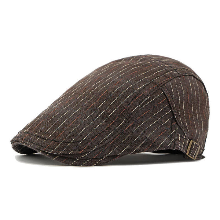 Béret plat classique à rayures et à visière décontractée