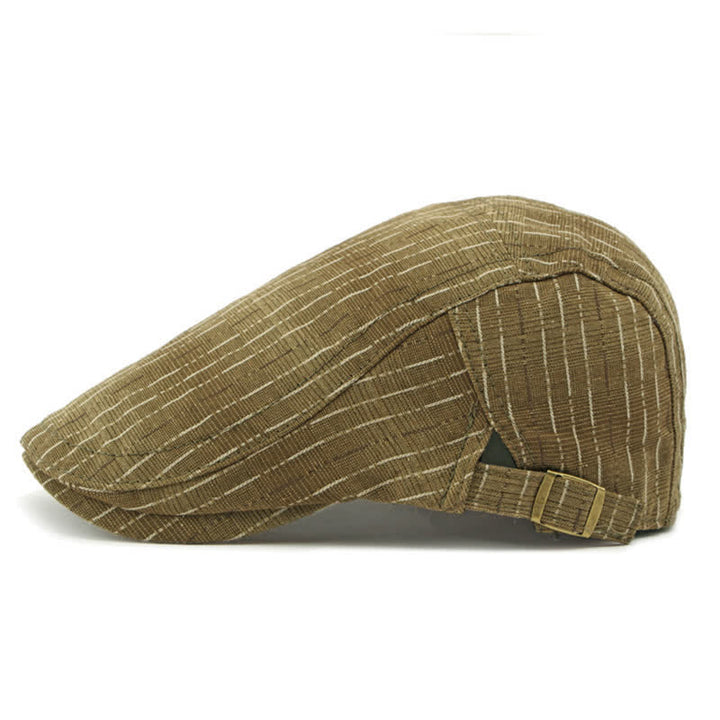 Béret plat classique à rayures et à visière décontractée
