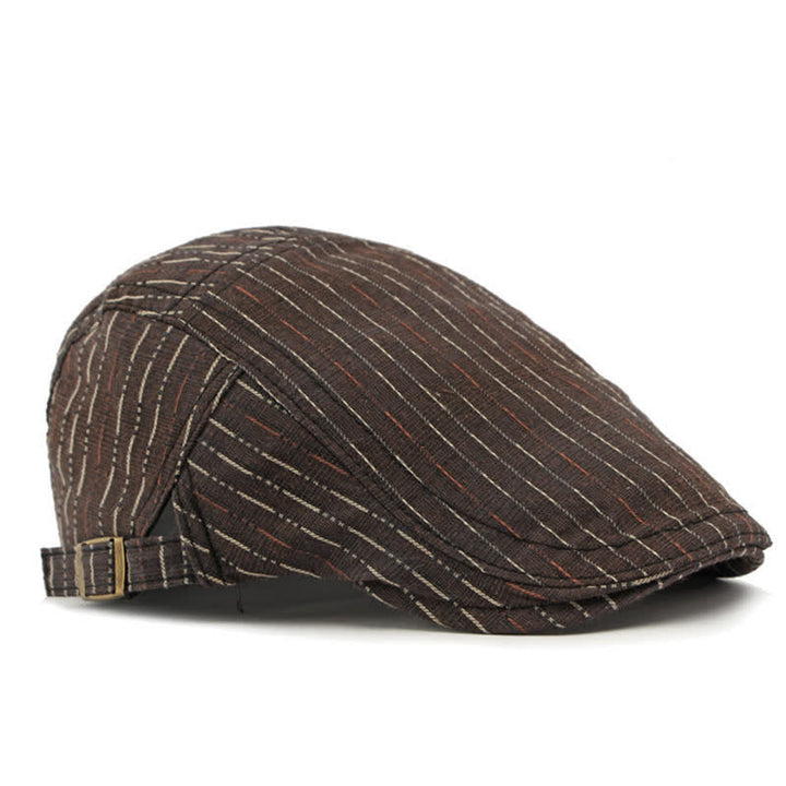 Béret plat classique à rayures et à visière décontractée