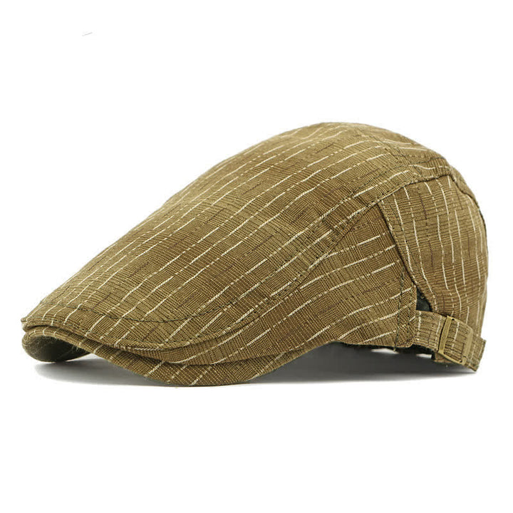 Béret plat classique à rayures et à visière décontractée