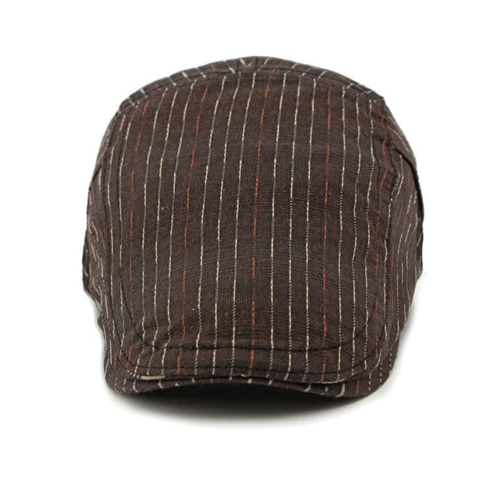 Béret plat classique à rayures et à visière décontractée
