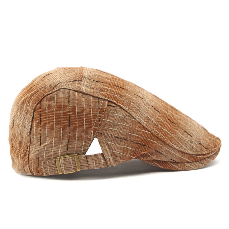 Béret plat classique à rayures et à visière décontractée