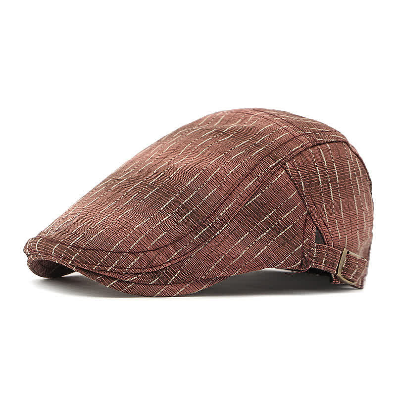 Béret plat classique à rayures et à visière décontractée