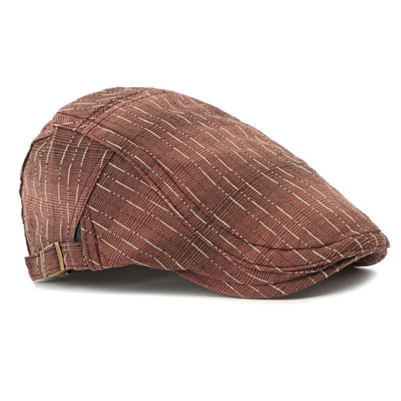 Béret plat classique à rayures et à visière décontractée