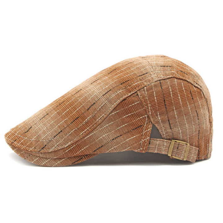 Béret plat classique à rayures et à visière décontractée