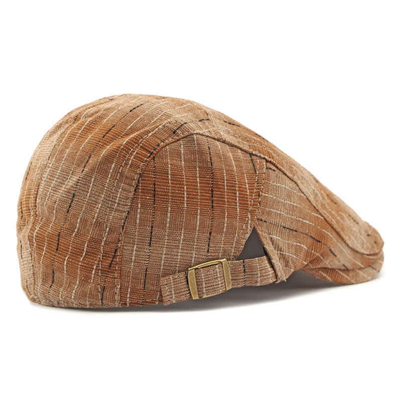 Béret plat classique à rayures et à visière décontractée