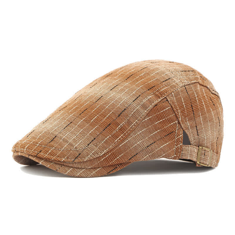 Béret plat classique à rayures et à visière décontractée