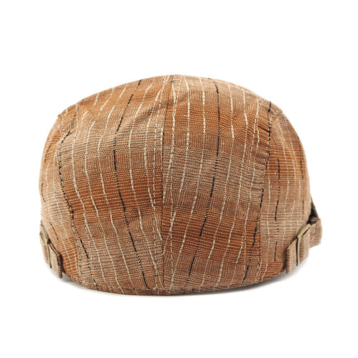 Béret plat classique à rayures et à visière décontractée