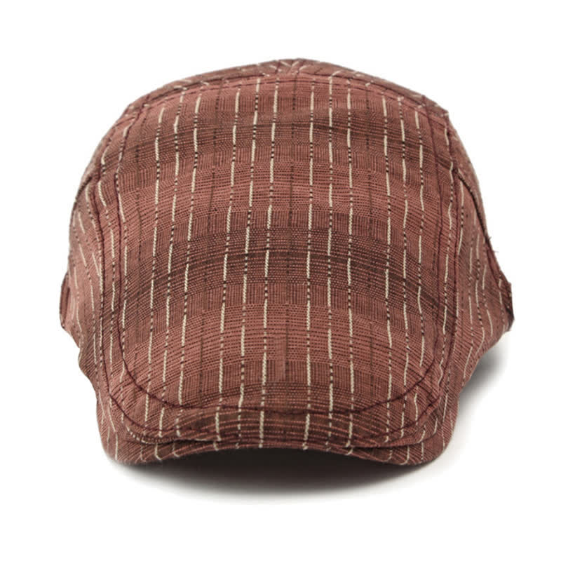 Béret plat classique à rayures et à visière décontractée