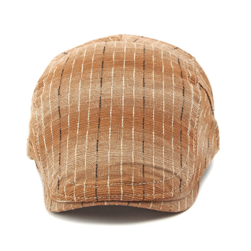 Béret plat classique à rayures et à visière décontractée