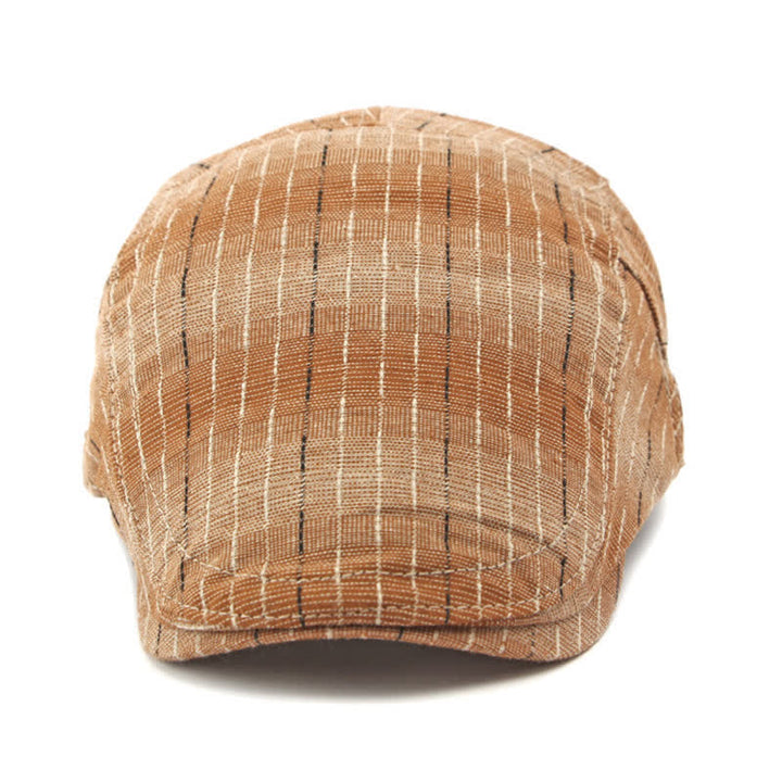 Béret plat classique à rayures et à visière décontractée