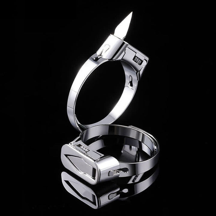 Anneau réglable d'ouverture de couteau caché multifonctionnel - Argent - image 0