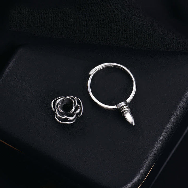 Bague d'autodéfense réglable et détachable en forme de fleur de rose torsadée - image 0