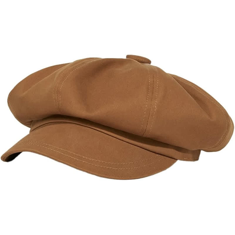 Béret tendance en sergé de couleur unie - Chocolat - L (23 1/4"-23 5/8") - image 0