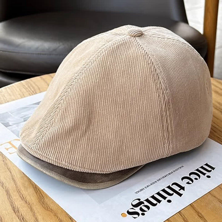 Béret rétro en velours tricoté pour automne et hiver
