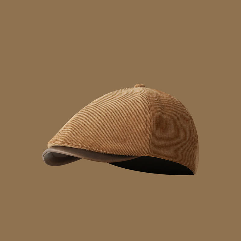 Béret rétro en velours tricoté pour automne et hiver