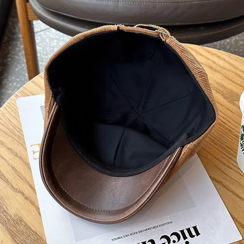 Béret rétro en velours tricoté pour automne et hiver