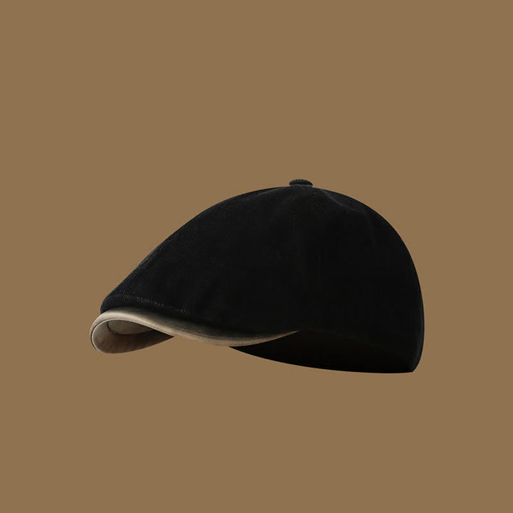 Béret rétro en velours tricoté pour automne et hiver